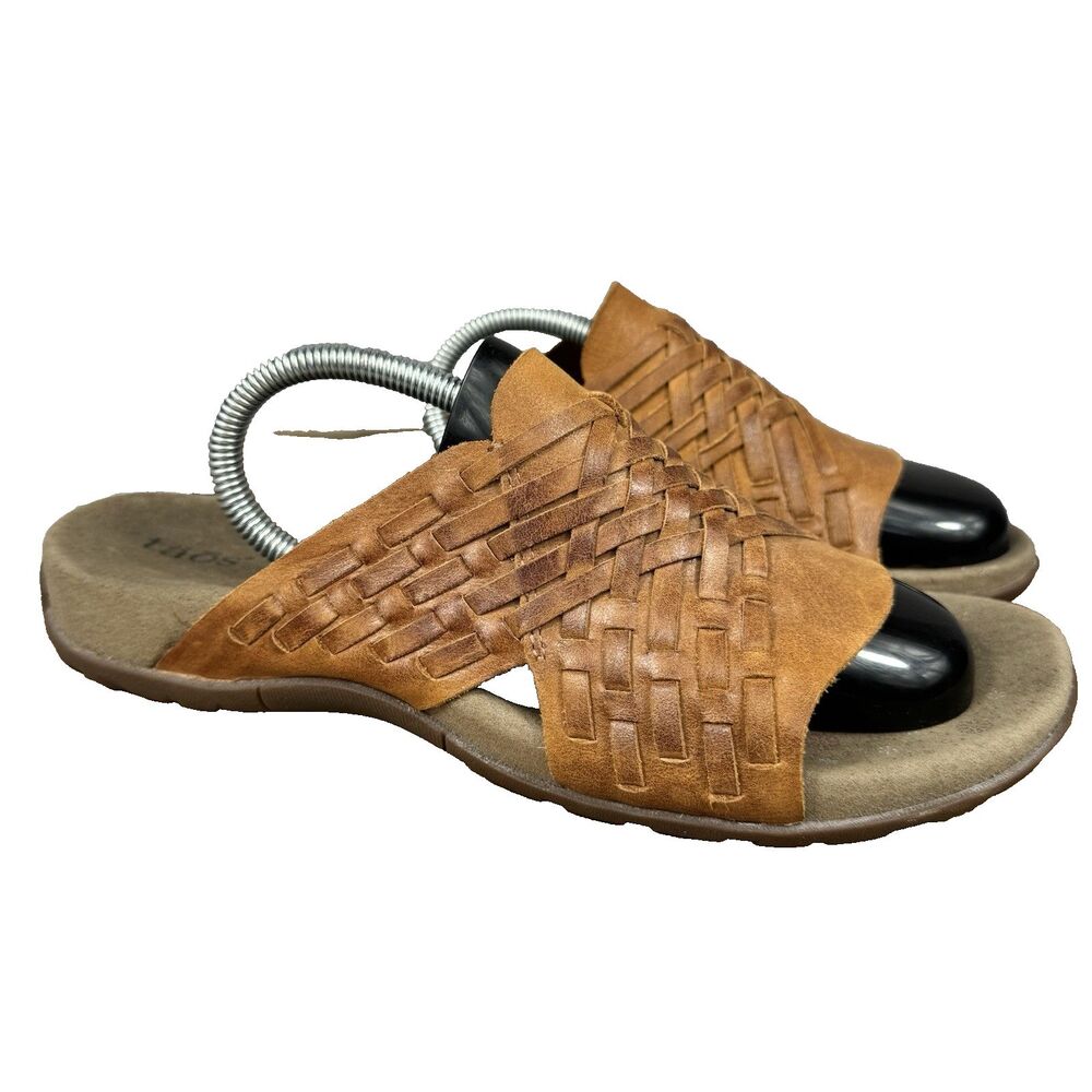 Taos Guru Sandals Women's Size 11 Woven Leather Slip-On Slides - Picture 9 of 9